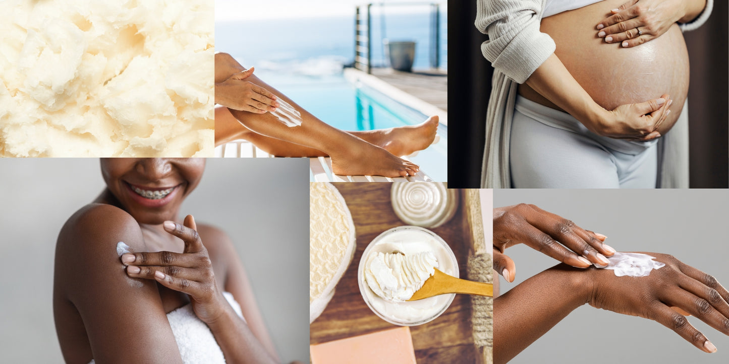 Body Butter, Pregnant Woman putting on lotion or body butter, woman at the pool putting on lotion sunscreen body butter, bowl of cream or body butter, Black woman's hand putting on body butter, Woman putting body butter on her shoulder, whipped body butter. Whipped lotion, For the family
