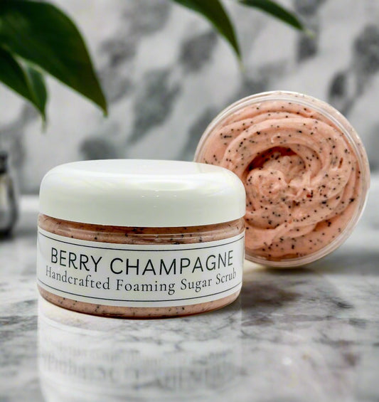 Handcrafted Berry Champagne Foaming Sugar Scrub