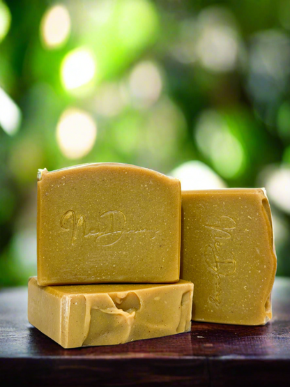 100% Coconut Oil, Coconut Milk & Aloe Vera Soap with Bentonite Clay, Turmeric, Ginger & Burdock Root